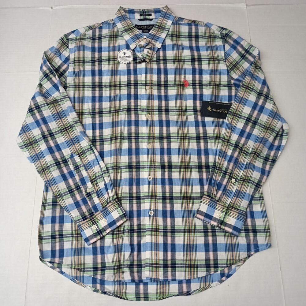 U.S. Polo Assn. Button Woven Shirt‎ Men's L Multicolor Plaid